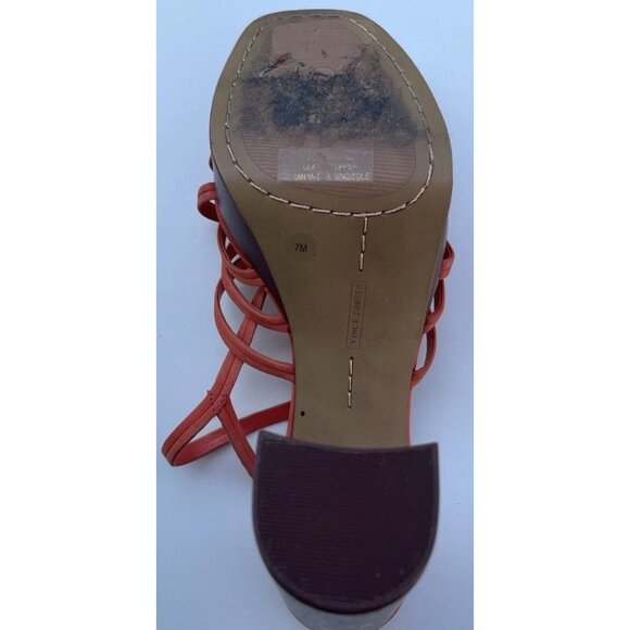 Vince Camuto Women’s Size 7 Multi Ties Strap Woven Platform heels ORANGE - Picture 9 of 13